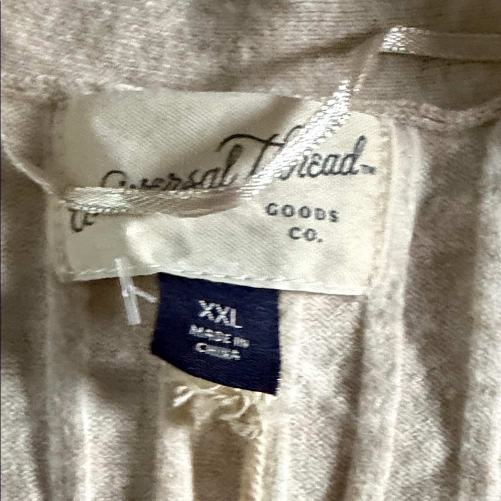 Universal Thread Beige Ribbed Button-Down Top - Picture 3 of 5
